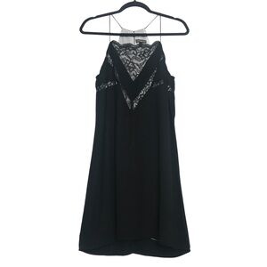 Express Y2K Coquette Black Lace Halter Dress Womens Size Small Fairy Whimsical